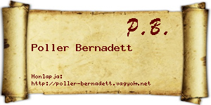 Poller Bernadett névjegykártya
